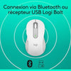 Logitech Signature M650 L Mouse Wireless - Grande Silenzioso, Bluetooth, Pulsanti Programmabili - Bianco