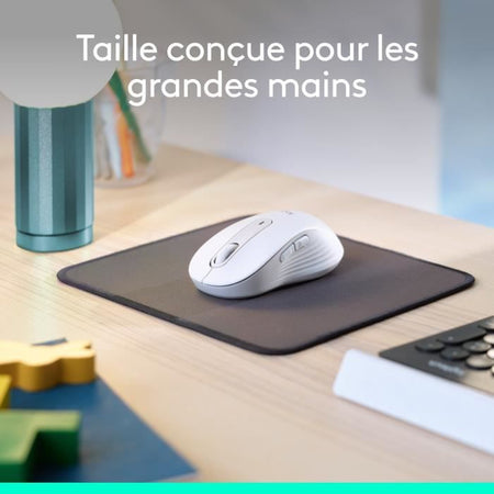 Logitech Signature M650 L Mouse Wireless - Grande Silenzioso, Bluetooth, Pulsanti Programmabili - Bianco