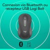 Mouse wireless Logitech Signature M650 L - Dimensioni grandi e silenziose, Bluetooth, pulsanti programmabili - Grafite