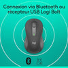 Logitech Signature M650 L Mouse Wireless - Sinistro - Per Mani Grandi, Silenzioso, Bluetooth, Pulsanti Programmabili - Grafite