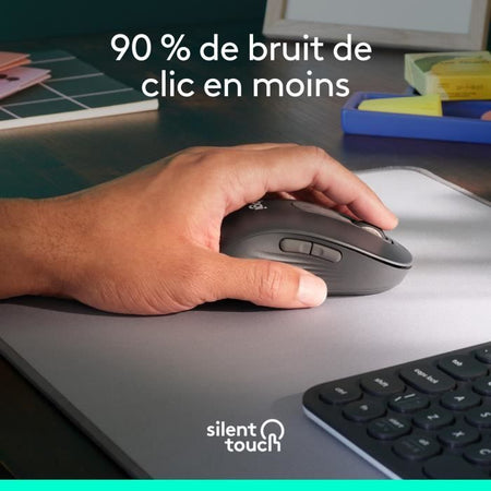Logitech Signature M650 L Mouse Wireless - Sinistro - Per Mani Grandi, Silenzioso, Bluetooth, Pulsanti Programmabili - Grafite