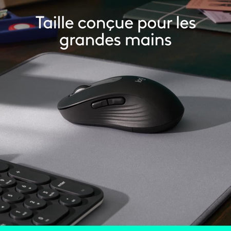Mouse wireless Logitech Signature M650 L - Silenzioso di grandi dimensioni, Bluetooth, pulsanti programmabili - rosa