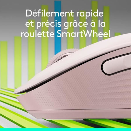 Mouse wireless Logitech Signature M650 - Silenzioso, Bluetooth, pulsanti programmabili - rosa