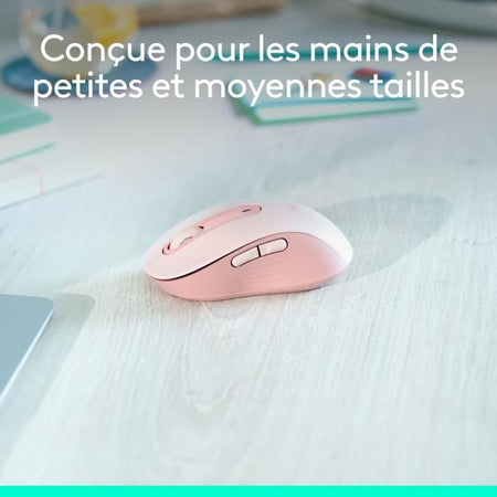 Mouse wireless Logitech Signature M650 - Silenzioso, Bluetooth, pulsanti programmabili - rosa