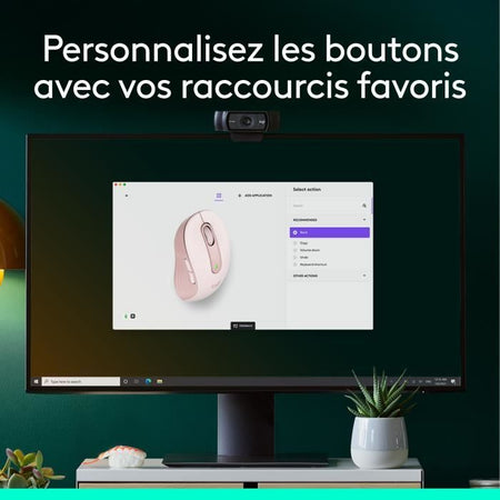 Mouse wireless Logitech Signature M650 - Silenzioso, Bluetooth, pulsanti programmabili - rosa