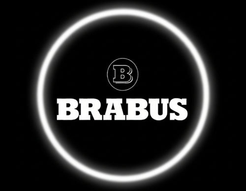 KIT LUCI LED LOGO BRABUS PROIETTORE A BATTERIA CON SENSORE MAGNETE UNIVERSALE AUTO