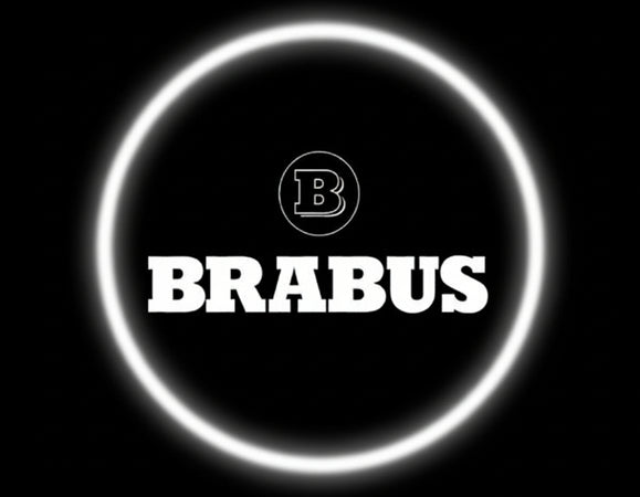 KIT LUCI LED LOGO BRABUS PROIETTORE A BATTERIA CON SENSORE MAGNETE UNIVERSALE AUTO
