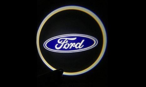KIT LUCI LED LOGO FORD PROIETTORE A BATTERIA CON SENSORE MAGNETE UNIVERSALE