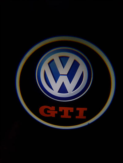 KIT LUCI CORTESIA LOGO LED PROIETTORE VOLKWAGEN GTI A BATTERIA CON SENSORE MAGNETE