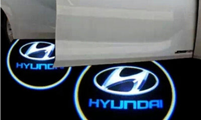 KIT LOGO PROIETTORE LED BATTERIA HYUNDAI SOTTOPORTA TUNING UNIVERSALE