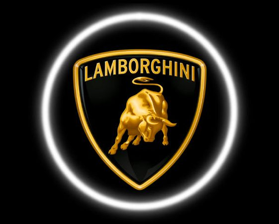 Logo Led Proiettore Sottoporta LAMBORGHINI 12V 5W Adesivo Cortesia Luci Universale Auto