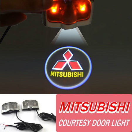 Logo Led Proiettore Sottoporta MITSUBISHI 12V 5W Adesivo Cortesia Luci Universale Auto