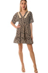LOKITA | Abito corto cotone fantasia con nappe