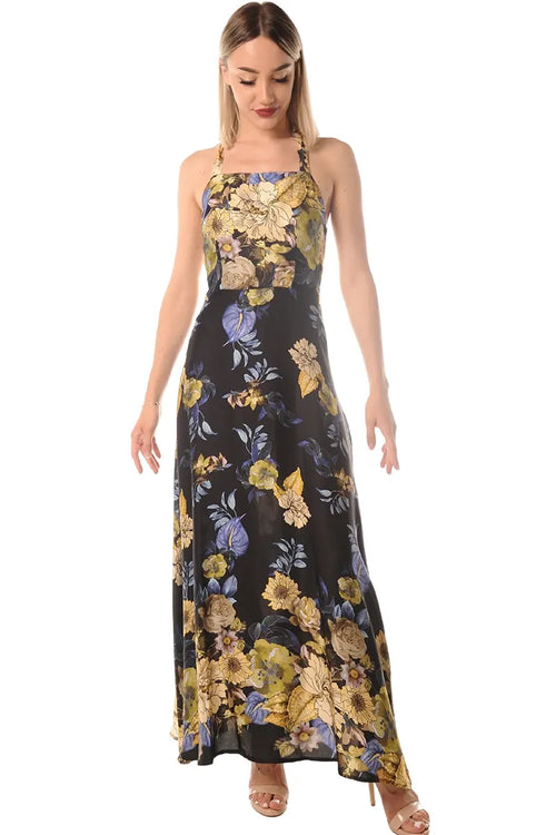 LOKITA | Abito lungo raso viscosa fantasia