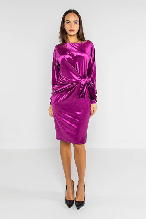 LOKITA | Abito corto in ciniglia con nodo