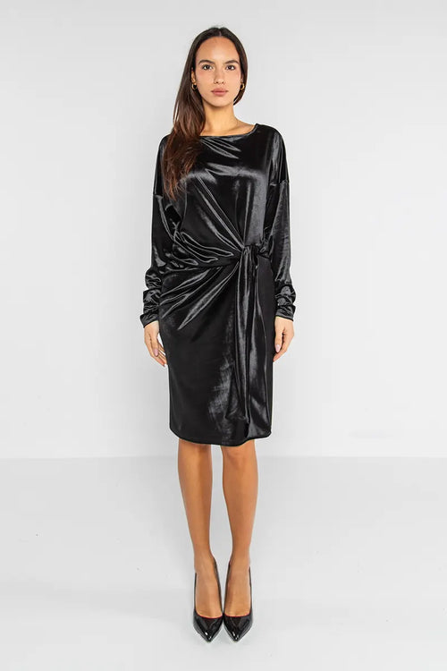 LOKITA | Abito corto in ciniglia con nodo