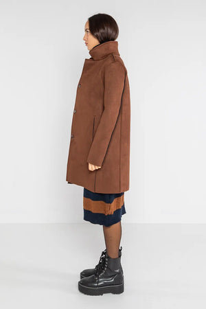 LOKITA | Cappotto tessuto accoppiato effetto camoscio