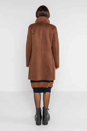 LOKITA | Cappotto tessuto accoppiato effetto camoscio