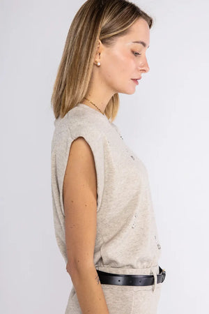 LOKITA | Gilet in maglia con applicazioni