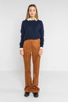 LOKITA | Pantalone flare effetto camoscio