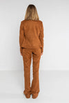 LOKITA | Pantalone flare effetto camoscio
