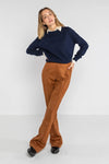 LOKITA | Pantalone flare effetto camoscio