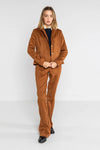 LOKITA | Pantalone flare effetto camoscio