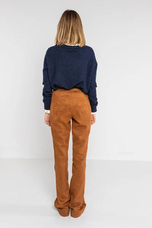 LOKITA | Pantalone flare effetto camoscio