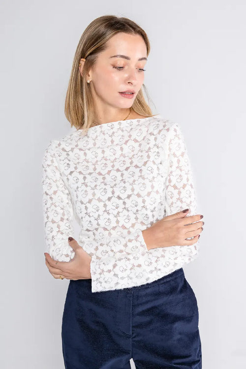 LOKITA | Top sotto giacca in pizzo garzato