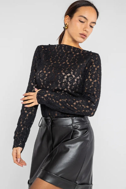 LOKITA | Top sotto giacca in pizzo garzato