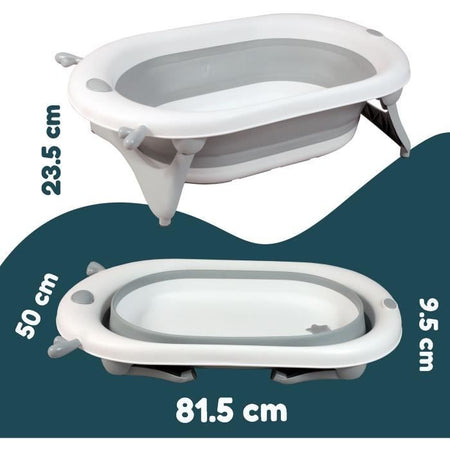 Vasca da bagno pieghevole - 23x80x49 cm - Bianco grigio - LOOPING