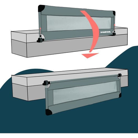 Sponda letto - LOOPING - BL5003G - Pieghevole - Grigio