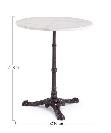 Tavolo Loren elegante, con struttura in lega di acciaio, piano in marmo