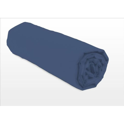 LOVELY HOME Lenzuolo con angoli - 140 x 190 + 25 cm - 100% cotone - Blu