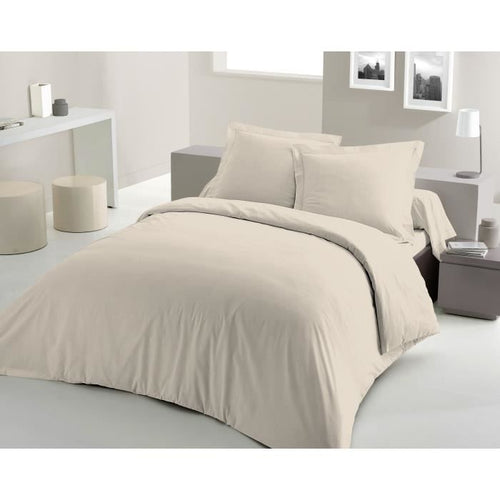 COMPLETO PIUMINO LOVELY HOME - 220x240 cm - 100% COTONE - BEIGE CREMA