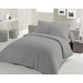 COMPLETO PIUMINO LOVELY HOME - 240x260 cm - 100% COTONE - GRIGIO CHIARO