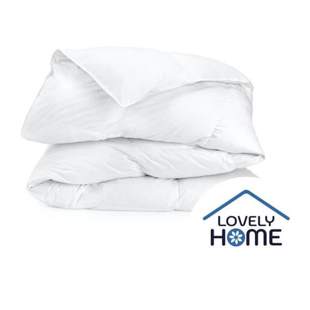 Piumino 240 x 260 cm - LOVELY HOME - Caldo - 450 g/m - Antiacaro - 2 persone - Bianco