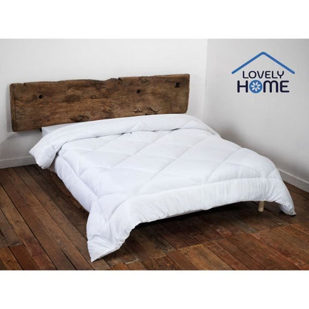 Piumino 240 x 260 cm - LOVELY HOME - Leggero - 280 g/m - Antiacaro - 2 persone - Bianco