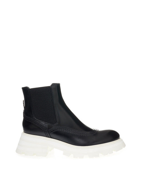 Alexander McQueen Stivaletti Chelsea tacco Bianco da donna