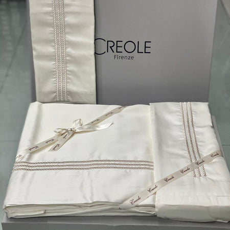 Completo Lenzuola Creole Firenze Thea Matrimoniale Percalle Cotone