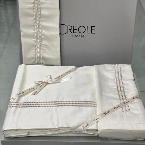 Completo Lenzuola Creole Firenze Thea Matrimoniale Percalle Cotone