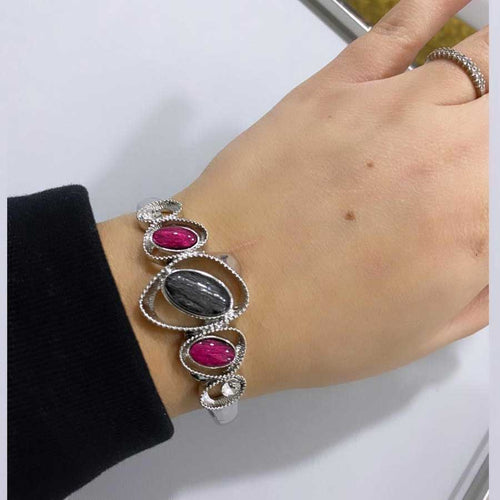 Bracciale Velvet Zaffiro Alexarte artigianale, in velluto blu con cristalli e placcature oro o argento, confezione elegante