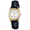 CASIO COLLECTION Mod. LADY 3H GOLD, LEATHER - WHITE