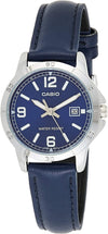 CASIO COLLECTION Mod. LADY DATE, LEATHER - BLUE