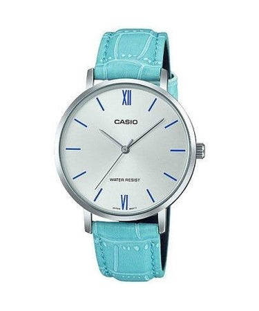 CASIO COLLECTION Mod. MINIMAL, LEATHER - ARGENTEE