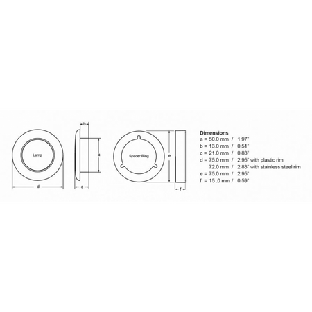 Luce Cortesia Bianca - Inox 12V