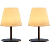 Confezione da 2 lampade da tavolo senza fili - LUMISKY - TWINS - H16 cm - Base in acciaio grigio - Bianco caldo e LED bianco