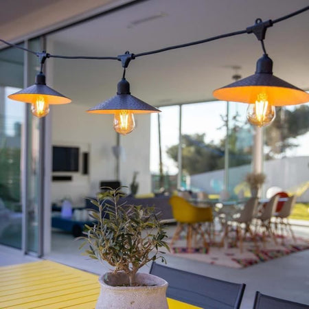 Ghirlanda di luce solare da esterno - LUMISKY - VINTY LIGHT SOLAR - 6 m - 10 lampadine a filamento - LED bianco caldo