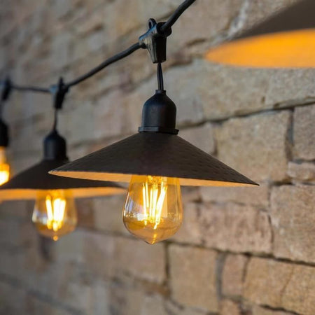 Ghirlanda di luce solare da esterno - LUMISKY - VINTY LIGHT SOLAR - 6 m - 10 lampadine a filamento - LED bianco caldo