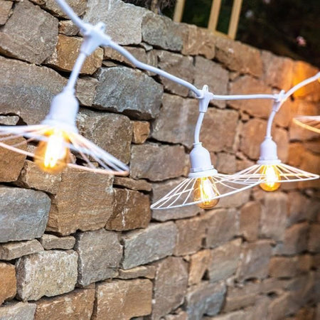 Ghirlanda luminosa da esterno - LUMISKY - CHIC WHITE LIGHT - 6 m - 10 lampadine a filamento - E27 - LED bianco caldo